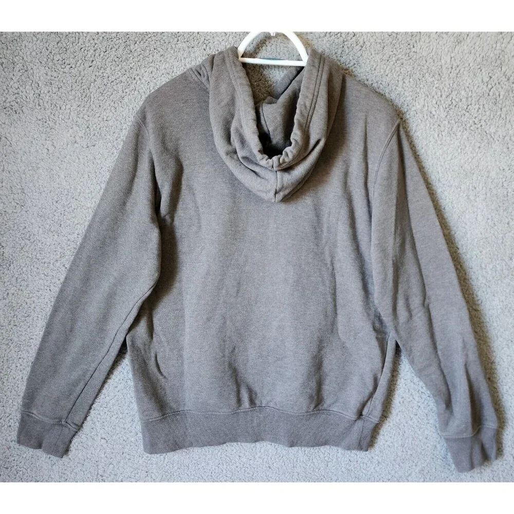 The North Face Gray Logo Long Sleeve Pullover Kangaroo Pocket Hoodie Size Medium